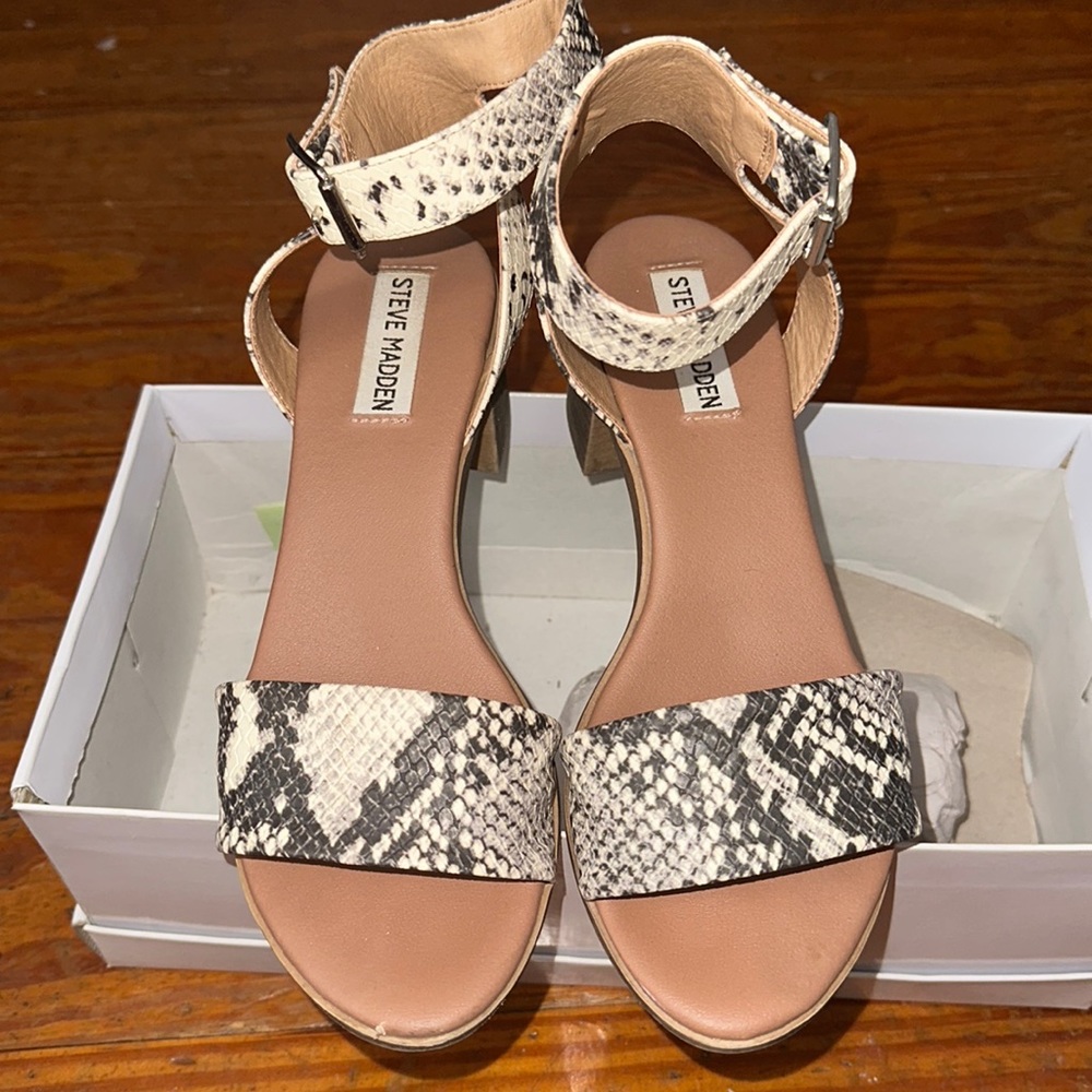 Steve Madden snake print sandals